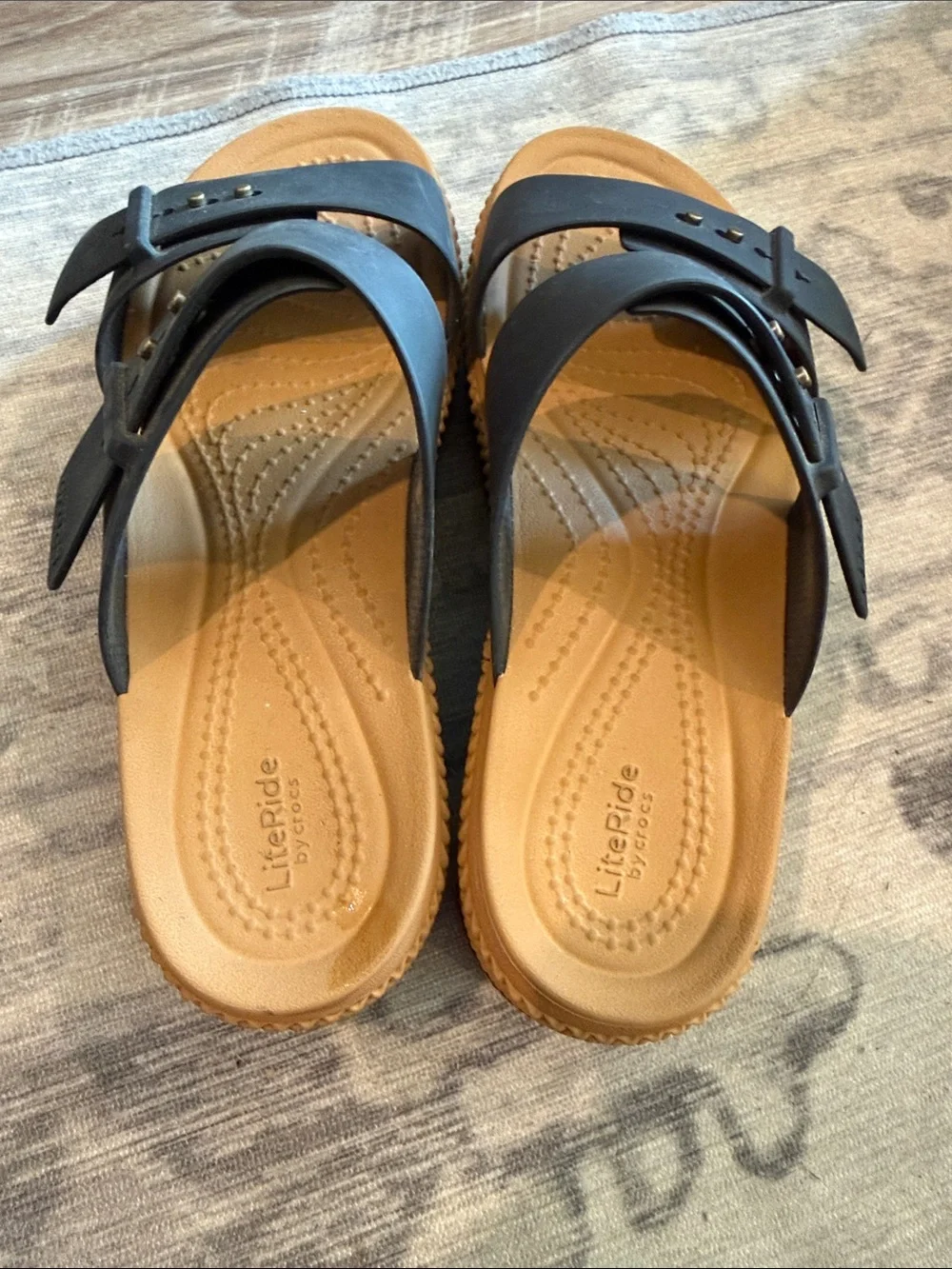 CROCS Black Brooklyn Woven Buckle Platform Sandals